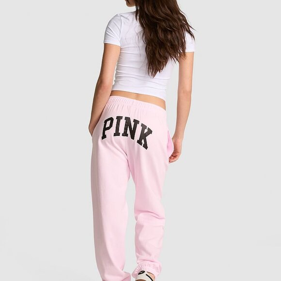 PINK Ivy Fleece Campus Sweatpants Limited Edition Pink Tulip Butterfly - Picture 1 of 4